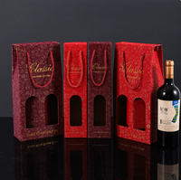 Boîte cadeau rigide pour bière et vin en deux bouteilles, en carton ondulé robuste, écologique, recyclable, avec fenêtre