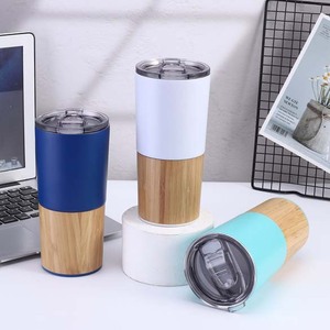 Tasse isotherme portable en acier inoxydable 304 avec coque en bambou résistante à la chaleur pour café, lait et eau – Vente en gros - Product Image 2