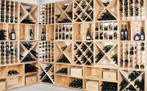 Estante de madera para vino de diseño moderno de alta calidad, portabotellas enfriador de madera para almacenamiento de vino para fiestas - Product Image 5