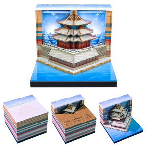 <span class=keywords><strong>Bloc</strong></span>-notes LED 3D avec calendrier 2027, impression de tourelle de la Cité Interdite, architecture chinoise ancienne, sculpture artistique en papier, <span class=keywords><strong>bloc</strong></span> de papier à notes - Product Image 1