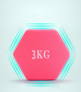 Mancuerna de Fitness KWO, Personalizada, para Levantamiento de Pesas en Casa, Colorida, Rosa, Roja, Azul, para Mujer, Redonda, Hexagonal, de Hierro y Neopreno, 10 kg - Product Image 4