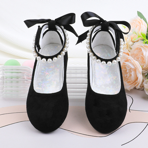 Zapatos de vestir Mary Jane negros con lazo para niñas pequeñas/niñas, personalizados/OEM, para ballet, escuela, perfectos para combinar con vestidos. - Product Image 2