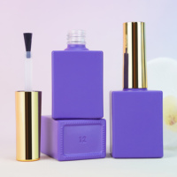Pas cher Bas quantité minimale de commande Vente de gros Verre Vernis à Ongles Vernis Bouteille 15ml carré Vide Verre Gel Vernis à Ongles avec Brosse Golden Cap 15ml