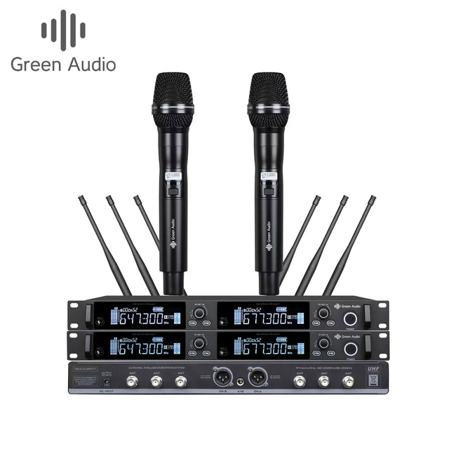 GAW-MA600 2-Channel UHF Karaoke Dynamic Wireless Handheld Microphone True Diversity Mic System for Stage Show/Live/Conference