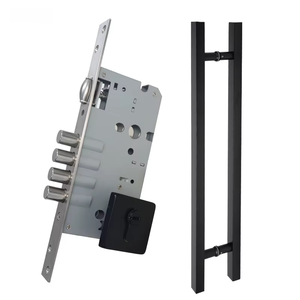 Full Set Offset Pivot <b>Door</b> Locking <b>Hardware</b>, Wind Resistant Mechanical Cylinder Latch, Anti-Theft Main Entry Gate <b>Lock</b> - Product Image 1