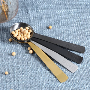 Elegante Küchen-Messlöffel Gold, Schwarz, Silber mit Laser-Logo - Product Image 6