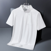 Haut de sport élastique à demi-manches pour homme T-shirt de course d'été à séchage rapide Caractéristique anti-boulochage Tissu tricoté en soie de glace solide