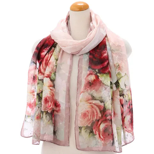 Chal de Mujer con Estampado Floral, Textura Suave y Lisa, 100% Poliéster, Estilo Chino, Transpirable, Ligero, Bufanda de Moda - Product Image 4