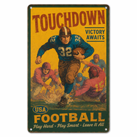 Plaque rétro personnalisée avec logo imprimé, décoration murale pour bar sportif, enseigne en métal vintage sur le thème du football pour pub, club, restaurant, salle de jeux