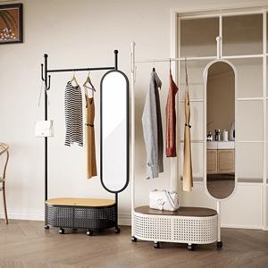 Tangke porte-manteau moderne en métal pleine longueur miroir de Style crème mobile Simple <span class=keywords><strong>cintre</strong></span> intégré miroir d'habillage maison - Product Image 1