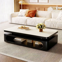 Table basse en bois moderne à double niveau, meubles de salon, table écologique pour la maison