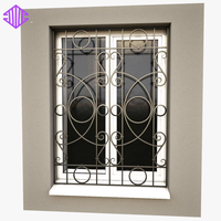 Nouvelle conception élégante de grille de fenêtre en fer forgé pour la décoration de la maison 2024