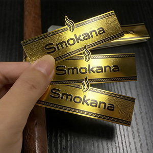 Étiquettes autocollantes personnalisées pour bandes de cigares en papier artistique, avec impression de logo privé, écologiques, imperméables et dorées à chaud - Product Image 4