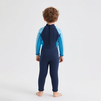DIVESTAR Desain Khusus 2.5mm Neoprene Lengan Panjang Resleting Belakang Baju Selam Anak untuk Menyelam Snorkeling Berenang Surfing untuk Anak-Anak
