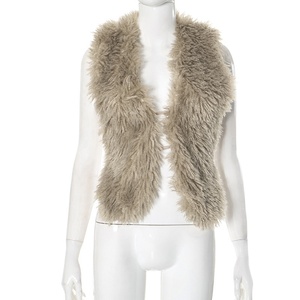 Nuevo <span class=keywords><strong>Chaleco</strong></span> Sexy para <span class=keywords><strong>Mujer</strong></span> 2026, Top Corto con Cuello de Piel y Espalda Descubierta, Ropa de Invierno para <span class=keywords><strong>Mujer</strong></span> - Product Image 4