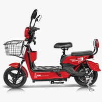 Vélo Électrique Urbain Portable 350W Sans Balais, Couleurs Tendance, 3 Vitesses, Capteur en Acier, Siège Arrière, Panier de Rangement