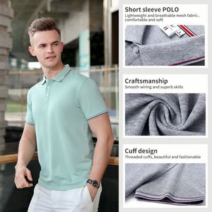 Design Wholesale Solid Color Short Sleeved Shirts Pure Cotton Men's Business Men Polo <b>T</b> Shirt - Product Image 5