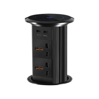 Hochwertige Premium Pop-up-Steckdose mit integriertem USB-C und Touch-Schalter für Kücheninsel, Büro, Fabrik, Schreibtischorganisation