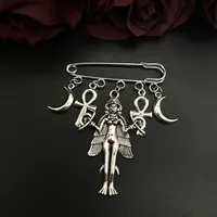 Burney Relief Lilith Vampire Demonic Satanic Gothic Occult Inanna Witch Gift Moon Ankh Lilith |   Inanna |   Ishtar |   Broche / Épingle