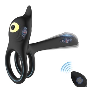 듀얼 모터 남성용 잠금 링 실리콘 10가지 진동 모드 리모컨 자위 성인용품 USB 충전식 콕링 - Product Image 2