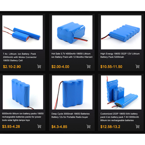 18650 बैटरी 7.4v 1200mah 1600mah 2000mah 2400 लिथियम-आयन बैटरी - Product Image 4