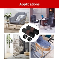 Bande adhésive noire double face en nylon pour protection de meubles, avec boucles auto-agrippantes, écologique, pour chaises et sols