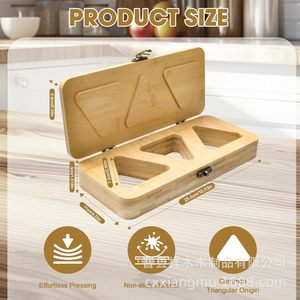 Molde de Madera para Bolas de Arroz Triangulares, 3 en 1, para Hacer Bento, Material de Bambú Natural, Apto para Lavavajillas - Product Image 5