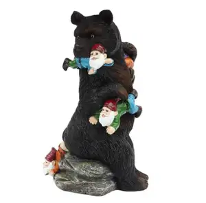 หมีการกินโนมส์กลางแจ้งรูปปั้นตลกสวนตกแต่งสนามหญ้าลานศิลปะประติมากรรม