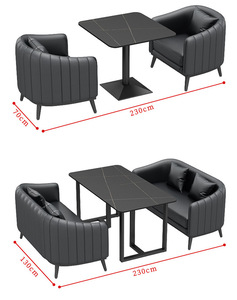 Rettangolo set da pranzo luce di lusso coffee shop divano bar mobili ristorante <span class=keywords><strong>sedie</strong></span> <span class=keywords><strong>e</strong></span> <span class=keywords><strong>tavoli</strong></span> set - Product Image 5