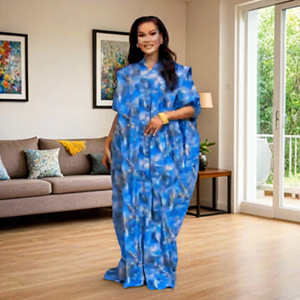 Abaya in Cotone per Donne Musulmane, Stile Dubai e Turchia, Vestito Lungo Africano con Nuova Stampa, Prodotto a Guangdong - Product Image 6