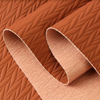 Housse de siège de voiture en cuir microfibre PU orange gaufré 3D imperméable avec motif fleur de riz pour meubles et artisanat