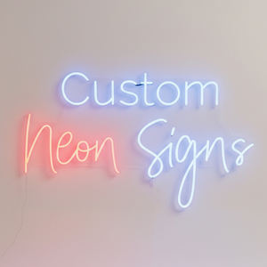 Petite enseigne néon LED personnalisée en gros, livraison directe, enseigne néon en acrylique avec logo pour décoration murale de mariage, personnalisable - Product Image 1