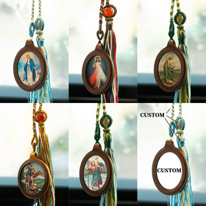 Pendentif unisexe GIVELUCK Miracle Virgin Cameo en matériaux riches en fibres pour la décoration de la voiture et de la maison, protection religieuse sainte - Product Image 6