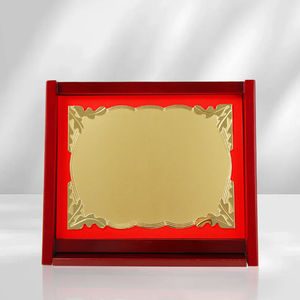 Nouvelle <span class=keywords><strong>plaque</strong></span> de récompense en bois avec feuille d'or au design simple, <span class=keywords><strong>plaque</strong></span> de récompense personnalisée rouge pour le bureau du dentiste - Product Image 5