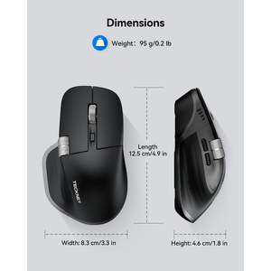 Ratón Inalámbrico Tecknet para 5.3 2.4G Recargable Ergonómico Óptico 6 Botones Programables 2 Rodillos para Mano Derecha - Product Image 5