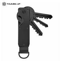Porte-clés court en aluminium THUMBS-UP avec blocage RFID et fermeture ouverte, étui de rangement pour collectionneur de porte-clés métalliques