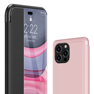 เคสหนัง PU แบบมีขาตั้ง สำหรับ Samsung S20FE, Psmart 2020, และ <span class=keywords><strong>iPhone</strong></span> 12 Pro Max 6.7 นิ้ว พร้อมช่องหน้าต่างด้านข้าง - Product Image 5