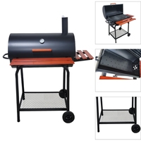 Barbecue à charbon de bois américain populaire en acier, chariot extérieur réglable en hauteur, fumoir lourd de grande taille, télécommande 8-10