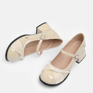 Zapatos Mary Jane de Novia Estilo Francés para Verano-Otoño 2026, Retro Británico, Suela Gruesa, Parte Superior de Cuero Genuino, Planos, Sin Cordones, Tacón Cuadrado - Product Image 4