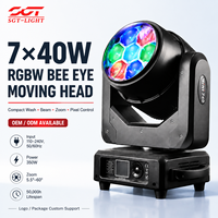Mini Bee Eye 7x40W RGBW 4-en-1 LED Moving Head Light avec contrôle DMX512, projecteur Wash pour DJ, discothèque et bar