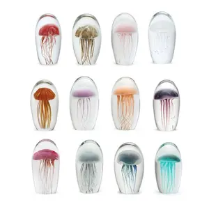 Handmade Night Light Murano Glass Jellyfish Table Ornaments For Christmas Gift And Home Decoration