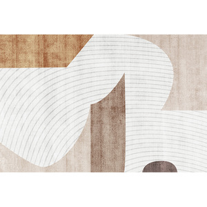 Tapis de style nordique EIFFEL HOME, rayures dorées courbées, fibre de polyester, salon, chambre à coucher, bureau - Product Image 2