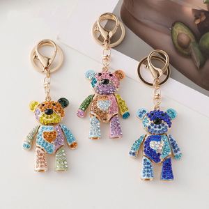 Fashion Diamond Bear Animal Bag Keychain Colorful Rhinestone Cute Bear <b>Key</b> <b>Chain</b> for Women Gift Bag Accessories <b>Key</b> <b>Chains</b> - Product Image 3