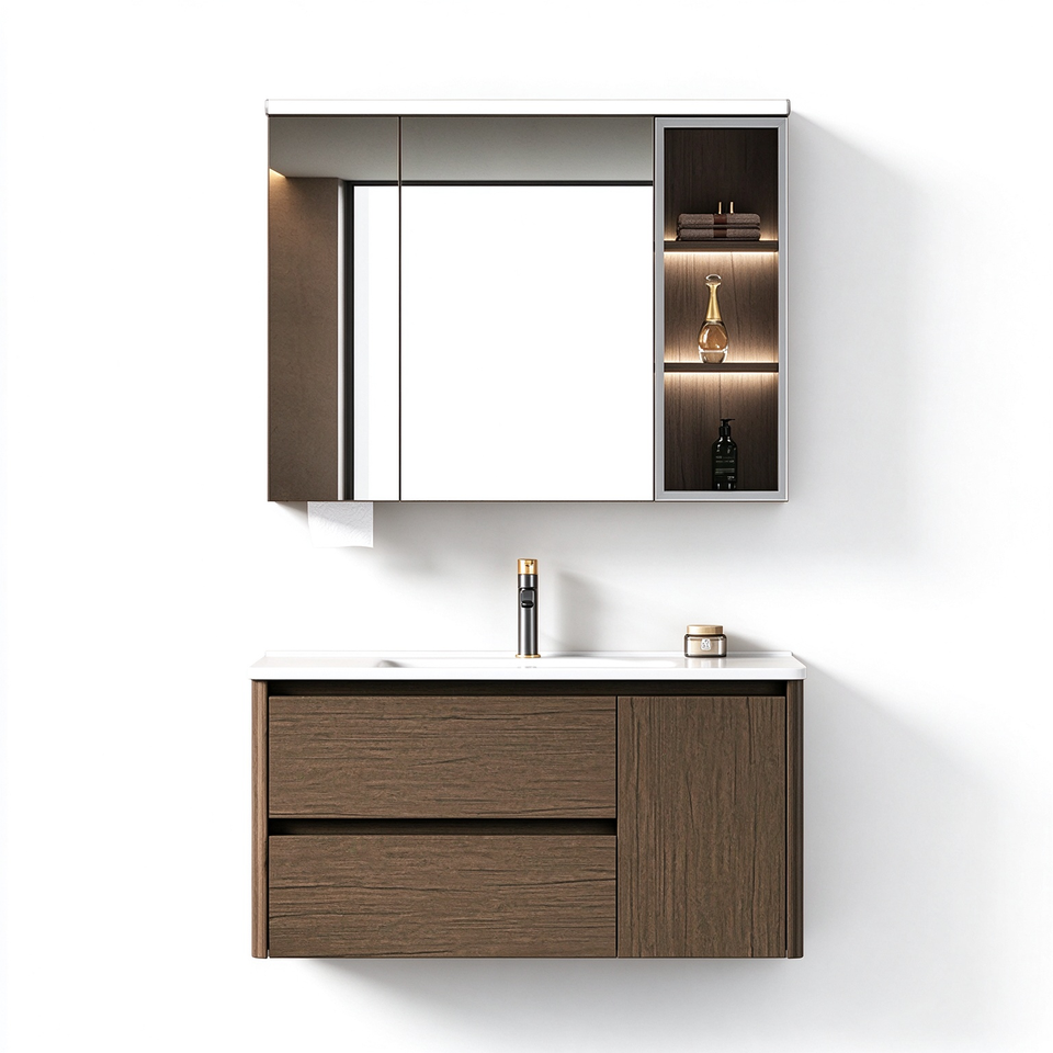 Stainless Steel Minimalist Bathroom Cabinet with Smart Mirror and ...
