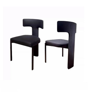 Minimalist Designer <b>Chair</b> Upholstered <b>Dining</b> <b>Chair</b> Black <b>White</b> Adult Use - Product Image 5