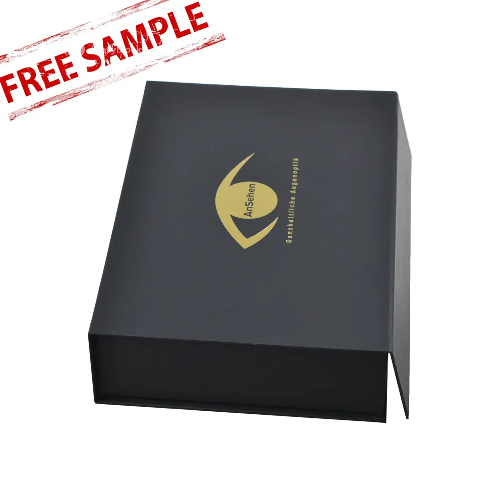 Custom logo design handmade cosmetic box luxury black paper cardboard Magnetic Gift Box