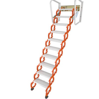 Nouvelle échelle télescopique manuelle portable en alliage d'aluminium avec main courante, escalier de grenier, hauteur extensible 3,5 m, charge 500 kg