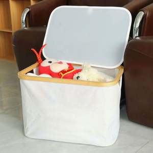 <b>Collapsible</b> Eco-Friendly Linen Polyester <b>Laundry</b> <b>Basket</b> Cotton Handles Multifunctional Storage for Clothes Customizable Size - Product Image 1