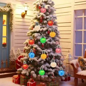 2024 LED Flashing Transparent Christmas Ball For Christmas Halloween Graduation Tree Decorations New Year Valentine's Day