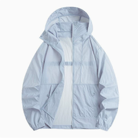 Chemises de montagne unisexes pour adultes, respirantes, anti-UV UPF50+, coupe-vent, confortables, en soie glacée, à capuche, avec fermeture éclair, pour l'été